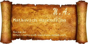 Matkovich Azucséna névjegykártya